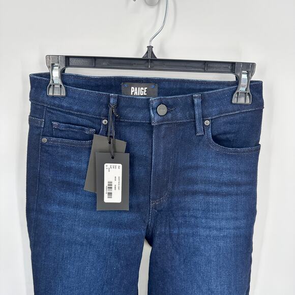 PAIGE CINDY High Rise Ankle Straight Dark Wash Denim Jean in Sussex // 0 - Picture 5 of 15